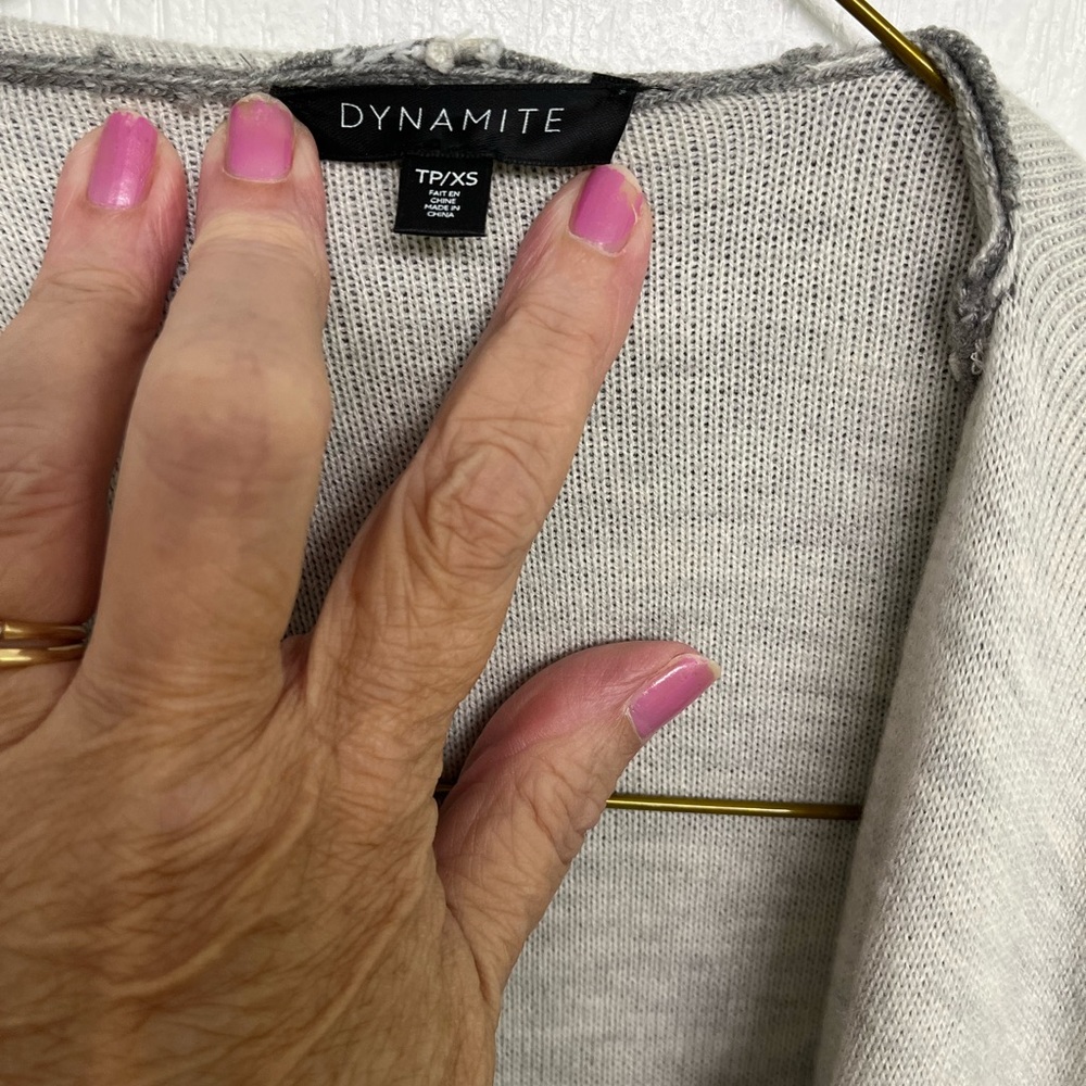Dynamite Women’s ‘Shades of Grey’ Acrylic/Nylon/Wool Open Front Duster Size XS - Picture 4 of 8